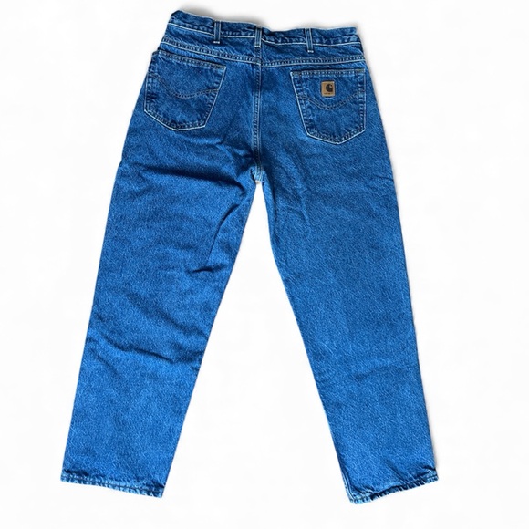 Men’s Jeans Carhartt Flannel Lined Relaxed Rugged Outdoors Made up in USA 36x30 - Picture 2 of 11